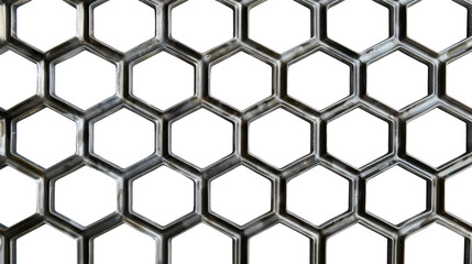 Fototapeta premium Steel chainlink mesh fence isolated on transparent background 