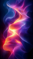 Naklejka premium Elegant, minimalist abstract wallpaper with deep blacks and neon accents, perfect for OLED screens.