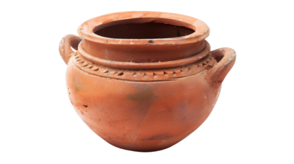 Clay pot on transparent background