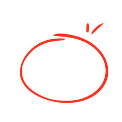 Hand drawn doodle sketch red marker stroke emphases, mark