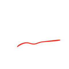 Hand drawn doodle sketch red marker stroke emphases, mark