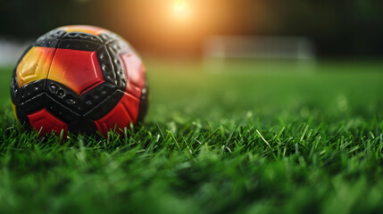 Soccer Fuball Mit Deutscher Flagge Stadion