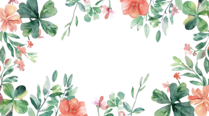 Floral wreath. Watercolor flower round frame. Wildflowers. Meadow flowers circle border on transparent