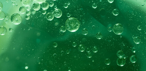 Abstract Green water bubbles background