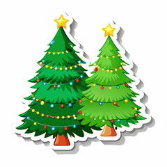 Christmas decorated tree sticker design (20)