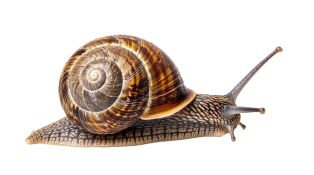Garden snail isolated on transparent