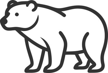 A bear is standing on a white background