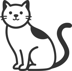 A cat is sitting on a white background