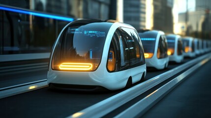 Futuristic Autonomous Vehicles in a City Setting