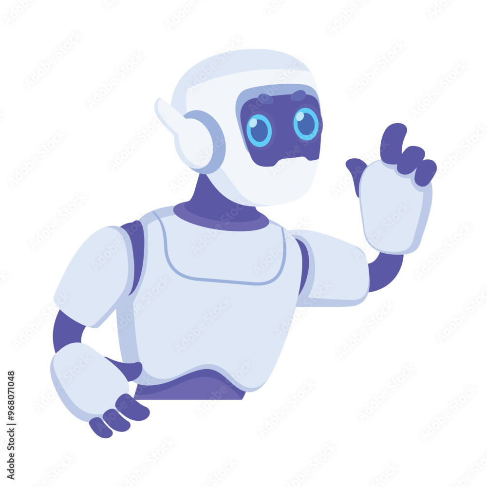 Poster robot and chatbot as support service vector illustration