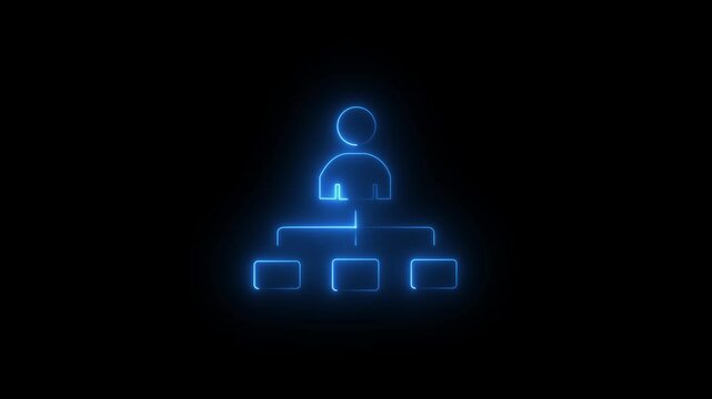 Men icon in bright neon line. Bar logo. 4k video