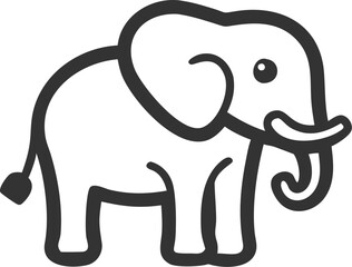 A cartoon elephant with a big trunk