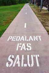 Obraz premium Bicycle lane promoting urban health