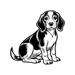 beagle dog Silhouette Clipart isolated vector illustration