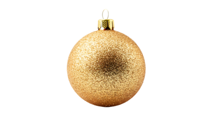 Gold Christmas ball as a New Year 2024, isolated on white background