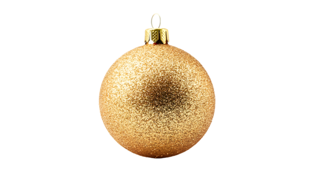 Gold Christmas ball as a New Year 2024, isolated on white background