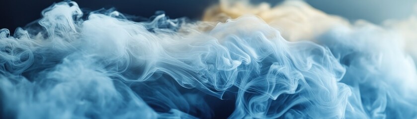 Fototapeta premium Abstract Swirling Blue Smoke with Subtle Light