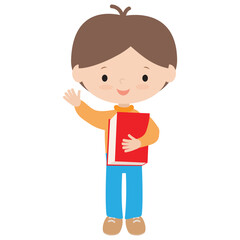 Cute little boy with a book