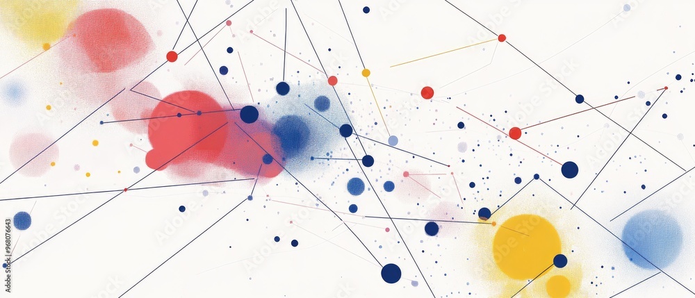 Aufkleber line art illustration depicting big data visualization with a geometric abstract background this fut