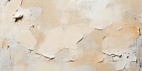 Fototapeta premium Close up detail of a textured beige canvas background in an oil painting style
