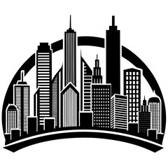 Fototapeta premium Cityscapes vector isolated on white background