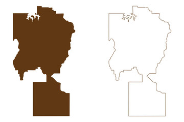 Coomalie Shire (Commonwealth of Australia, Northern Territory, NT) map vector illustration, scribble sketch Coomalie Community Government Council map