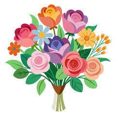 Flower vector isolated on white background