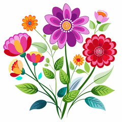 Flower vector isolated on white background