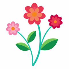 Flower vector isolated on white background