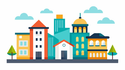 Obraz premium Building vector isolated on white background