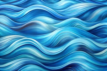 Fototapeta premium Dynamic digital abstract illustration of blue waves