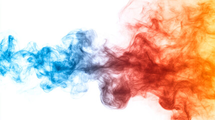 Vibrant smoke flow in shades of blue, orange, and red, creating a mesmerizing abstract design for dynamic backgrounds.