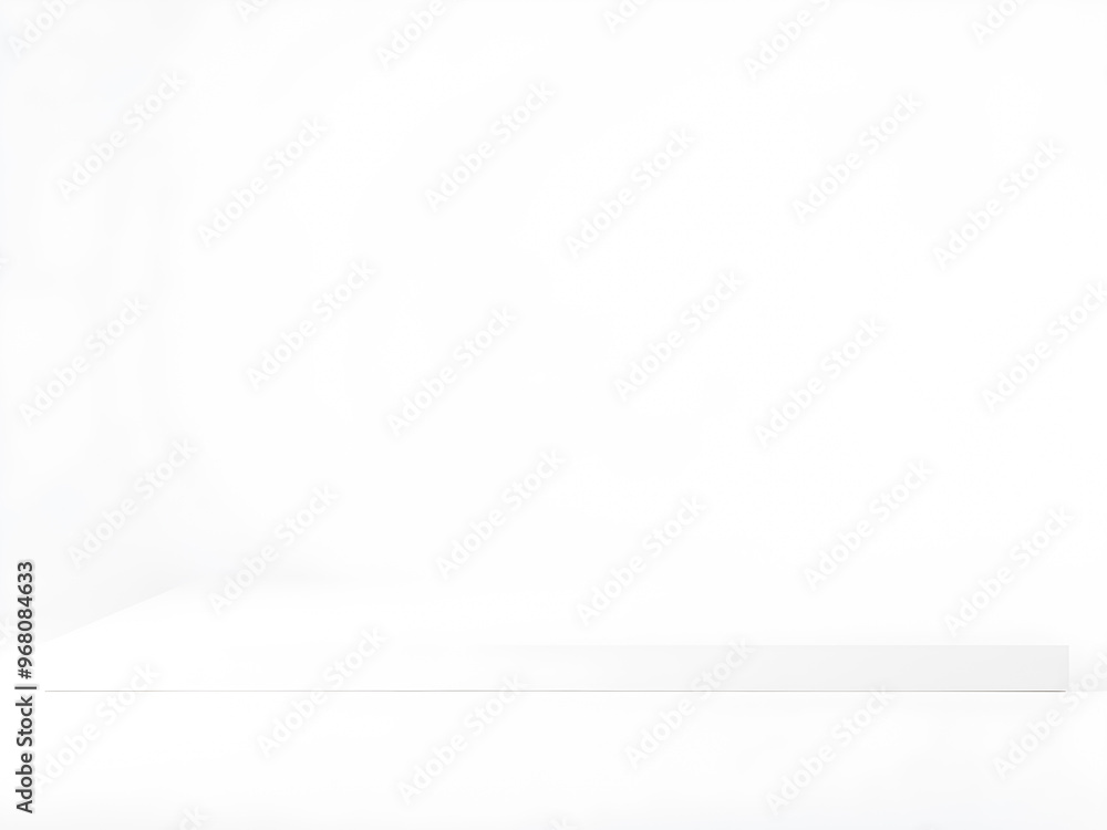 Poster empty white shelf on white background for product display. 3d rendering