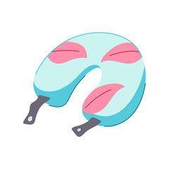 ergonomic airplane pillow cartoon. compact lightweight, memory foam, inflatable adjustable ergonomic airplane pillow sign. isolated symbol vector illustration