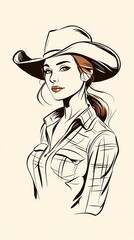 background image of a cowboy woman, western illustration style, western.  