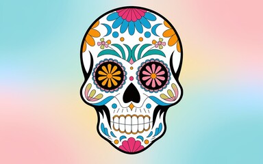 Skull with Floral Embellishments: A Fusion of Life and Death in Art