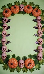 halloween frame, pumpkins, halloween, autumn, orange, october, spooky, horror, decoration, lantern, holiday, dark, face 
