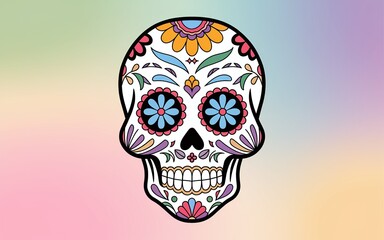 Skull with Floral Embellishments: A Fusion of Life and Death in Art