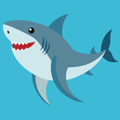 Fototapeta premium Cute shark fish vector illustration 