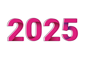 2025 Happy New Year Design Pink Abstract Vector Illustration