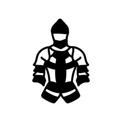 Medieval Armor Glyph Icon, Vector illustration