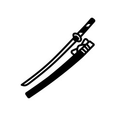 Samurai Swords Glyph Icon, Vector illustration