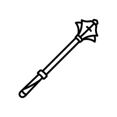 Mace Medieval Outline Icon, Vector illustration