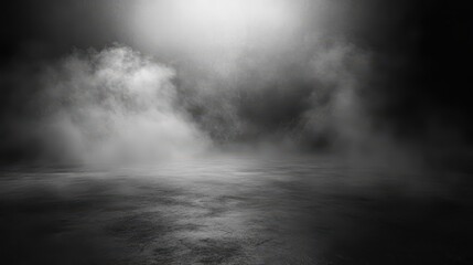 Abstract Foggy Landscape with a Glimmer of Light