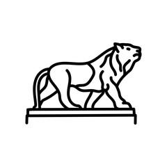 Statue Of Lion Outline Icon, Vector illustration