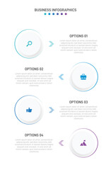 Vertical progress bar featuring 4 arrow-shaped elements, symbolizing the four stages of business strategy and progression. Clean timeline infographic design template. Vector for mobile presentation.