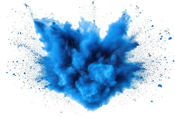 blue color explosion isolated on white or transparent png
