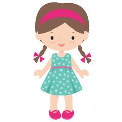 Cute little girl in a summer dress