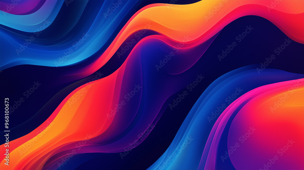 Poster fluid design with organic movement and soft transitions