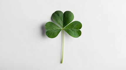 Four Leaf Clover on White Background with Minimalist Design
